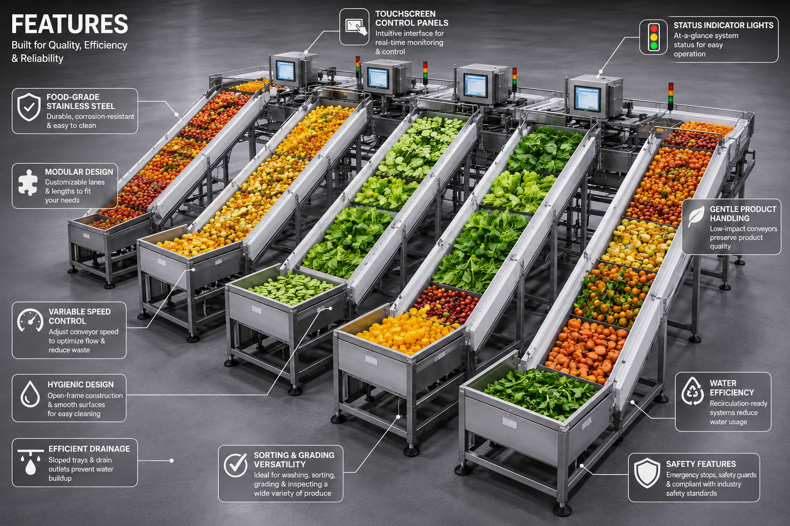 Advanced inclined conveyor systems.