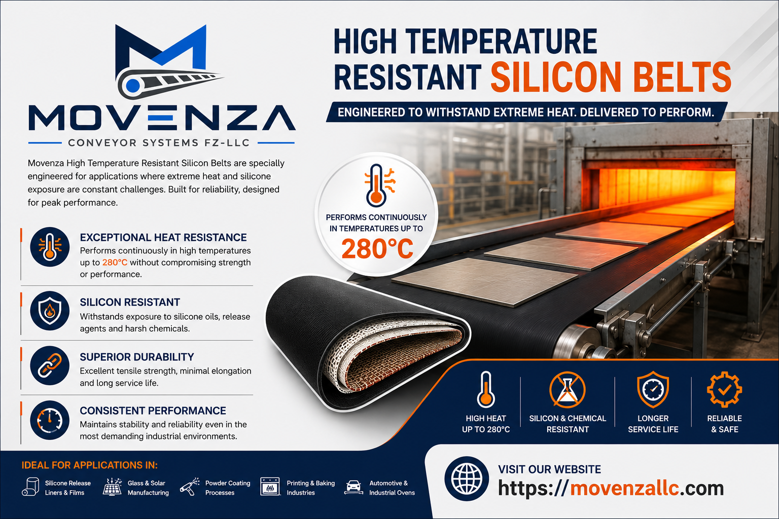 High Temperature Resistant Silicone Belt